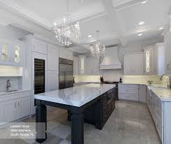 white kitchen cabinets with a dark grey