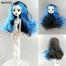 Monster high operetta doll frights camera action with dress shoes hair piece. Blue Curls Wig Hair Heads For Demon Monster Doll Head For Monster High Doll Accessories Diy Toy For Kids 1 6 Bjd Doll House Gift Dolls Aliexpress