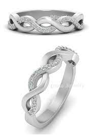 Twisted Wedding Band For Her Diamond Intertwined Engagement Ring Womens Engagement Rings Wedding Rings Engagement Eternity Ring Diamond