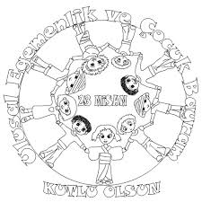 Okul Bahcesi 23 Nisan Boyama Sayfalari Boyama Sayfalari Nisan Mandala