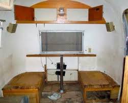 We Gutted The Interior And Replaced The Fiberglass And Plastic Skin With New Aluminum Cladding The Original Ex Dining Nook Vintage Airstream Small Renovation