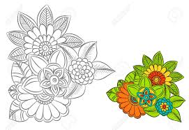 I mazzi di fiori possono essere personalizzati anche con l'aggiunta di rami di foglie. Vettoriale Fiori Bianchi E Neri Come Elemento Di Design Puo Usare Per Il Libro Da Colorare E Stampare Image 71881212
