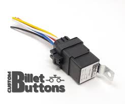 Prewired relay socket for use with 12v bosch type five terminal relays. Sealed Weatherproof Automotive 12v Relay Custom Billet Buttons