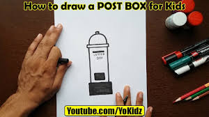 how to draw a post box for kids