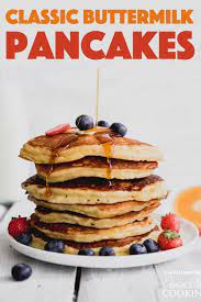 These Classic Buttermilk Pancakes Are Fluffy Filling And So Delicious Homemade Pancakes Are Homemade Pancakes Delicious Breakfast Recipes Best Bread Recipe