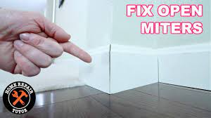 The downside is that it won't take stain like wood, but a repair that runs parallel to the grain will blend in nicely. Best Way To Fix Open Miter Joints Home Repair Tutor
