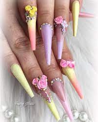 Zuruck Aus Dem Winterschlaf Rein In Den Fruhling Nails Nailstagram Nailsonfleek Colourful Longnails Nailart Sprin Nail Art Designs Nails Coffin Nails