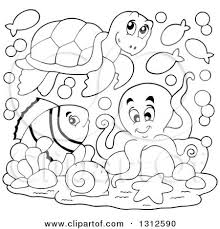 Black And White Saltwater Fish Clipart Http Error 403 Forbidden Free Vector Illustration Coloring Books Coloring Pages