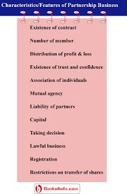 Features Characteristics Of Partnership Business Business Partnership Characteristics