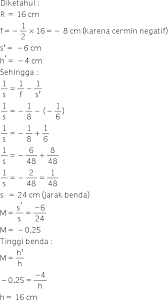 Maybe you would like to learn more about one of these? Https Roboguru Ruangguru Com Question Sebuah Cermin Cembung Memiliki Jari Jari Kelengkungan 16 Cm Jika Jarak Bayangan 9fw1owdqs7z