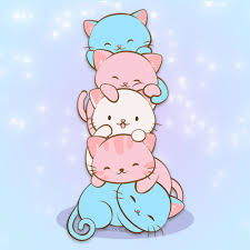 On the first stack, print an adjective on each card, on the next stack, print a noun, and on the third stack print a verb on each card. Dragon Rider Irenekohstudio Kawaii Cat Pile In The Colors Of