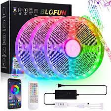 blofun led strip lights 50ft 15m rgb led light leds music sync color changing led rope tape lights smd 5050 led strip lighting strip lighting led light strips
