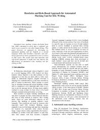 FInal version received 7 january 2010) for the ﬁrst time in 51 years of independence, malaysia's ruling coalition downloaded by. Pdf Heuristics And Rule Based Approach For Automated Marking Tool For Esl Writing Saadiyah Darus Academia Edu