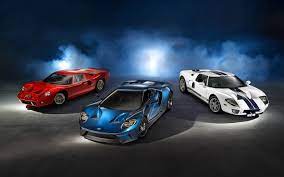 Three Red Blue And White Cars Wallpaper Ford Gt Car Mist Hd Wallpaper Wallpaper Flare