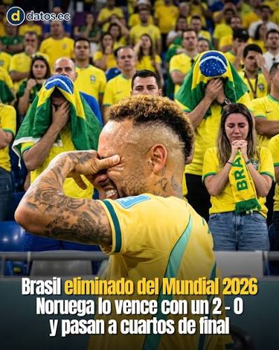 La selección de #Brasil quedó eliminada del Mundial 2026 tras perder con claridad por 2-0 frente a #Noruega en los octavos de final. El conjunto europeo fue superior durante gran parte del