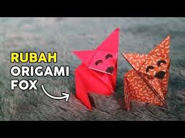 Cara Membuat Hewan Rubah Kertas Origami Mudah How To Fold Fox Tutoria Rubah Origami Hewan