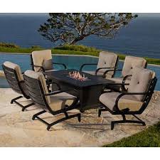 Whitehall 7 Piece Cushion Fire Deep Seating Set In 2020 Outdoor Fire Pit Deep Seating Outdoor