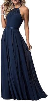 Newfex Halter Bridesmaid Dress 2019 Long Chiffon Women Formal Backless Sim Bridesmaid Dresses Long Chiffon Halter Bridesmaid Dress Halter Bridesmaid Dress Long