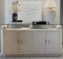 Travertine Console Table - Modern Luxury Design - Natural Stone