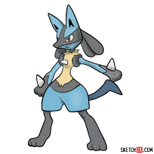 How To Draw Lucario Pokemon - Sketchok Easy Drawing Guides