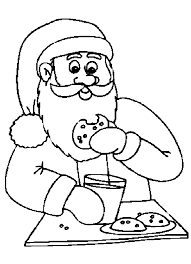 Santa claus eating a christmas cookie stock vector. Santa Eating Cookies Coloring Home