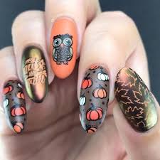B053 That S Pretty Autumn Stamping Plate For Stamped Nail Etsy Fall Acrylic Nails Fall Nail Art Designs Nail Art Designs