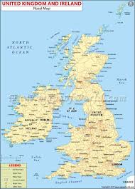 2018 Uk And Ireland Road Map No Indicators City Names Map Of Great Britain Map Of Britain Map