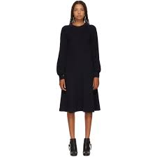 See By Chloe Navy Long Sleeve Sweater Dress See By Chloe