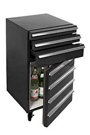 Mini Kuhlschrank Fur Getranke Im Retro Werkstattwagen Look Schwarz Fahrbar Werkstatt Wagen Schliessfacher Schrank