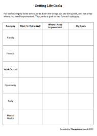 Setting Life Goals Worksheet Therapist Aid Therapy Worksheets Goals Worksheet Counseling Worksheets