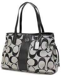 Black And White Coach Purse Coach Signature Stripe Carryall Purse Black And White 21949 Carryall Purse Purses Bags