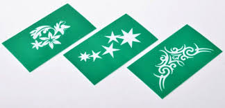 Silver Temporary Tattoo Spray 3 Stencils Sjablonen