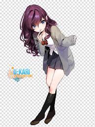 Giving a character dark purple hair (or pitch black with a purplish sheen) was a very common move in the mid/late 1990s. Images Of Anime Characters With Purple Hair Female