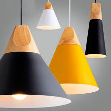Modern Wood Pendant Lights Lamparas Colorful Aluminum Lamp Shade Luminaire Dining Room Lights Pendant Lamp For Home Lighting Wish