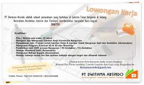 Besar nilai gaji umr jakarta di tahun 2020 telah ditentukan sejak 2019 lalu, melalui surat edaran menteri ketenagakerjaan. Lowongan Kerja Pt Dwitama Arsindo D Ars Kontraktor Facebook