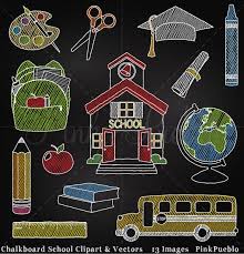 Chalkboard Back To School Clipart Clip Art Chalk Board Etsy In 2021 School Chalkboard Art School Clipart Clip Art