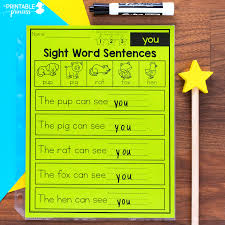 Write the missing letter for each cvc word. Kindergarten Sight Word Sentences The Printable Princess