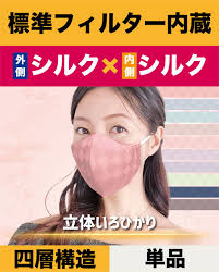 7色展開】KF型 見た目不織布 ナノシルクマスク 安心の4層構造 SSサイズ【ネイビー】 [A-9828_06] N95 級 100回 洗える 日本製  シルク マスク 小杉のマスク 5層構造 高級 高機能 分子 ナノ × シルクマスク 高性能 小杉織物