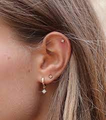 Dangling Charms Hoops Tiny Hoop Earrings Silver Hoop Charms Etsy Simple Stud Earrings Tiny Stud Earrings Ear Jewelry