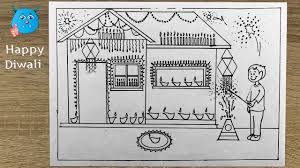 Each practice drawing is a part of the project, and it is also an individual complete picture. How To Draw Diwali Festival Line Drawing In Pencil Step By Step Youtube