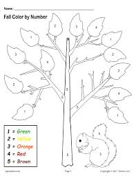Free printable coloring pages for kids! Printable Preschool Fall Themed Color By Number Worksheet Supplyme