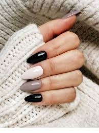 Black And Grey Nails Grey Milky And Black Nails Cute Acrylic Nails Autumn Nails Fall Nail Designs