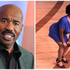 ‘Marjorie … Bout to Get Him’: Watch Steve Harvey ‘Step Back’ as Woman In  Blue Dress Atte ...