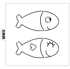 Pochoir à colorier poisson d'avril - Mini Miss Sugar