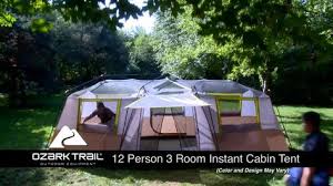 Ozark Trail 20 X 10 X 80 Instant Cabin Tent Sleeps 12 Walmart Com In 2020 Cabin Tent Tent Cabin Camping