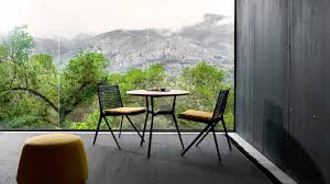All pieces are red oak. Branch Contract Table Metal Balcony Table From Tribu