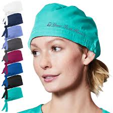 Personalized Embroidered Unisex Scrub Cap W/medical Specialty ICON & Name,  Text, 15 Thread Colors, 6 Fonts