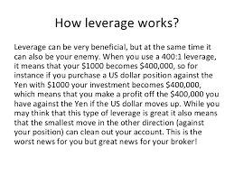 Leverage means if you have 1000$ company gave you access to work on 100000$, it's means leverage. Is Leverage In Forex Haram