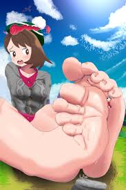 braviary, gloria (pokemon), victor (pokemon), creatures (company), game  freak, nintendo, pokemon, pokemon swsh, absurdres, highres, barefoot, blue  sky, brown eyes, brown hair, drawingsleafy, dynamax, feet, feet together,  female focus, female 