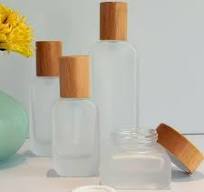 White Frosted Glass Cosmetic Bottles, Lotion Pump Bottle ...